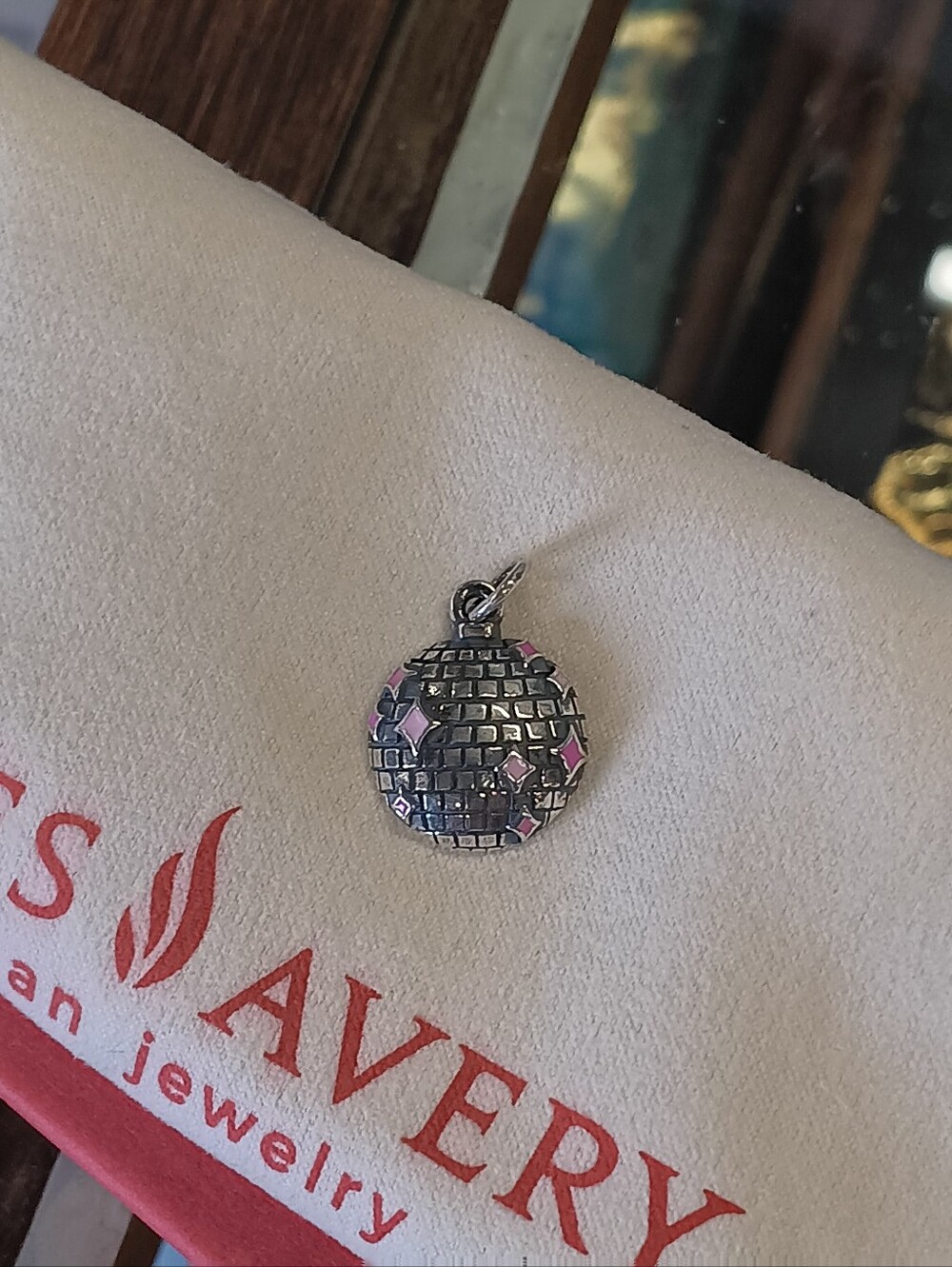 James Avery Silver Disco Ball Charm with Pink Enamel Stars New Limited - Picture 12 of 12